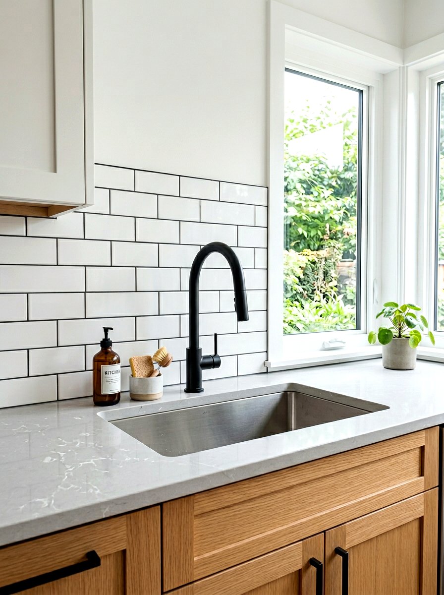 Black Faucet Subway Tile Backsplash - 30 black faucet kitchen ideas