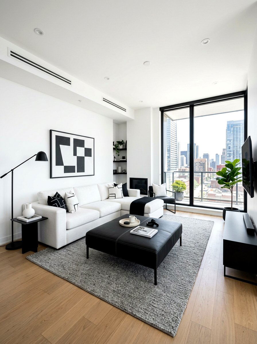 Black Faux Leather Ottoman - 30 ottoman coffee table ideas