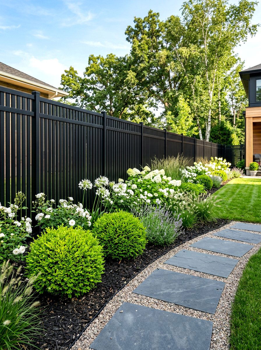 Black Fence Modern Landscaping - 30 fence landscaping ideas
