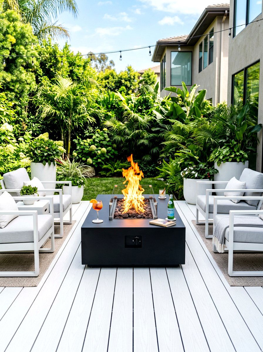Black Fire Table - 30 deck fire table ideas