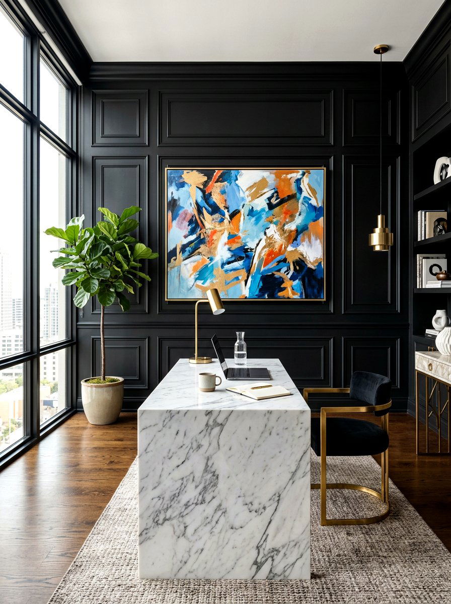 Black Floor To Ceiling Molding - 30 office wall molding ideas