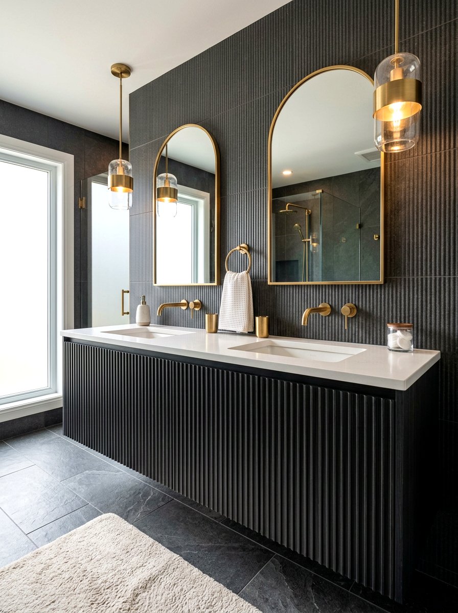 Black Fluted Vanity Bathroom - 30 fluted vanity bathroom ideas