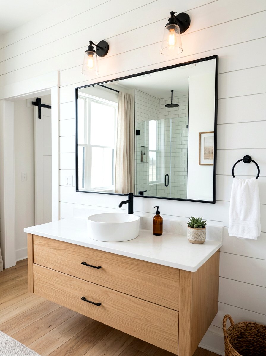 Black Frame Bathroom Mirror - 30 mirror wall bathroom ideas