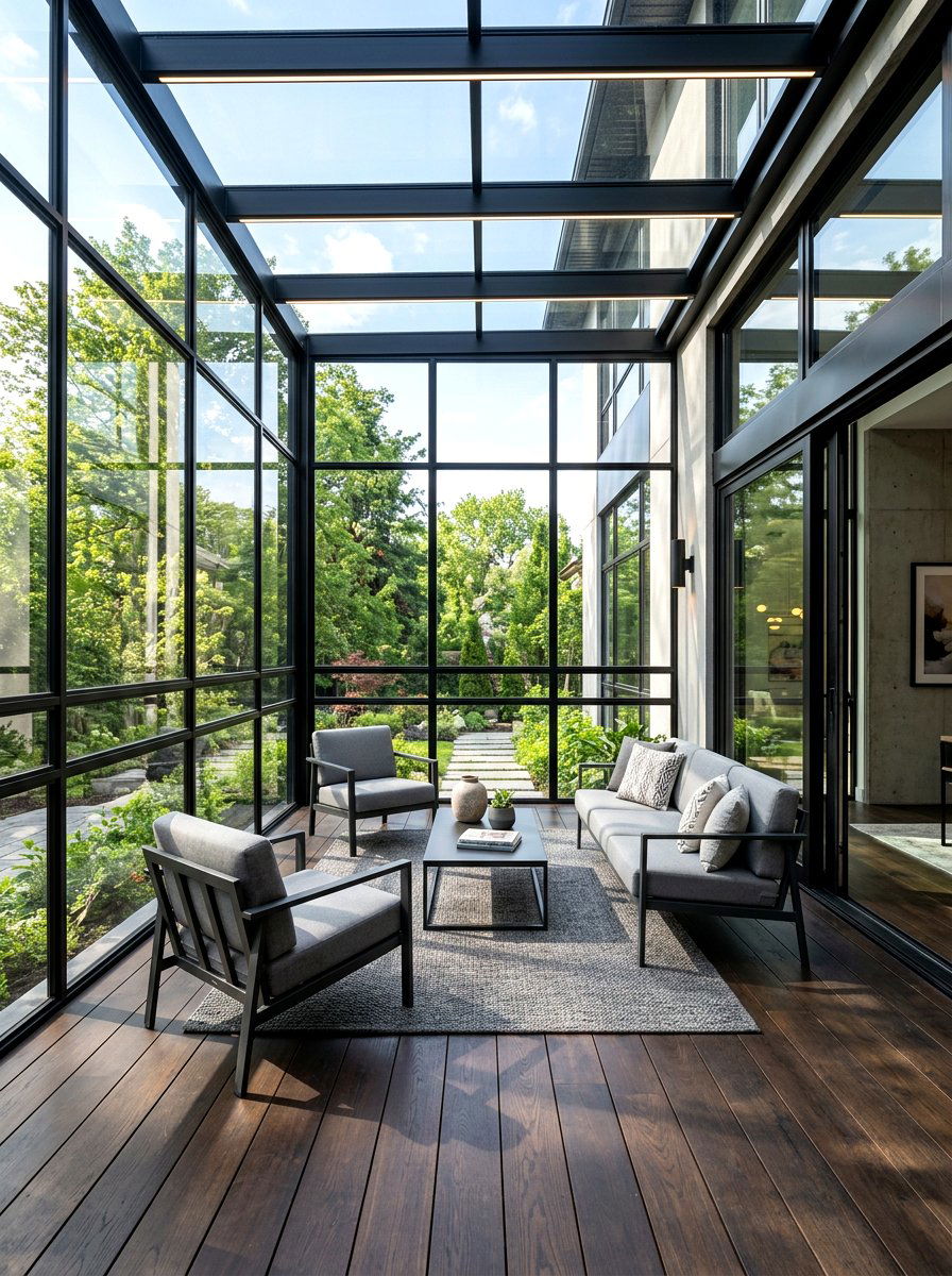 Black Frame Enclosed Patio - 30 enclosed patio sunroom ideas