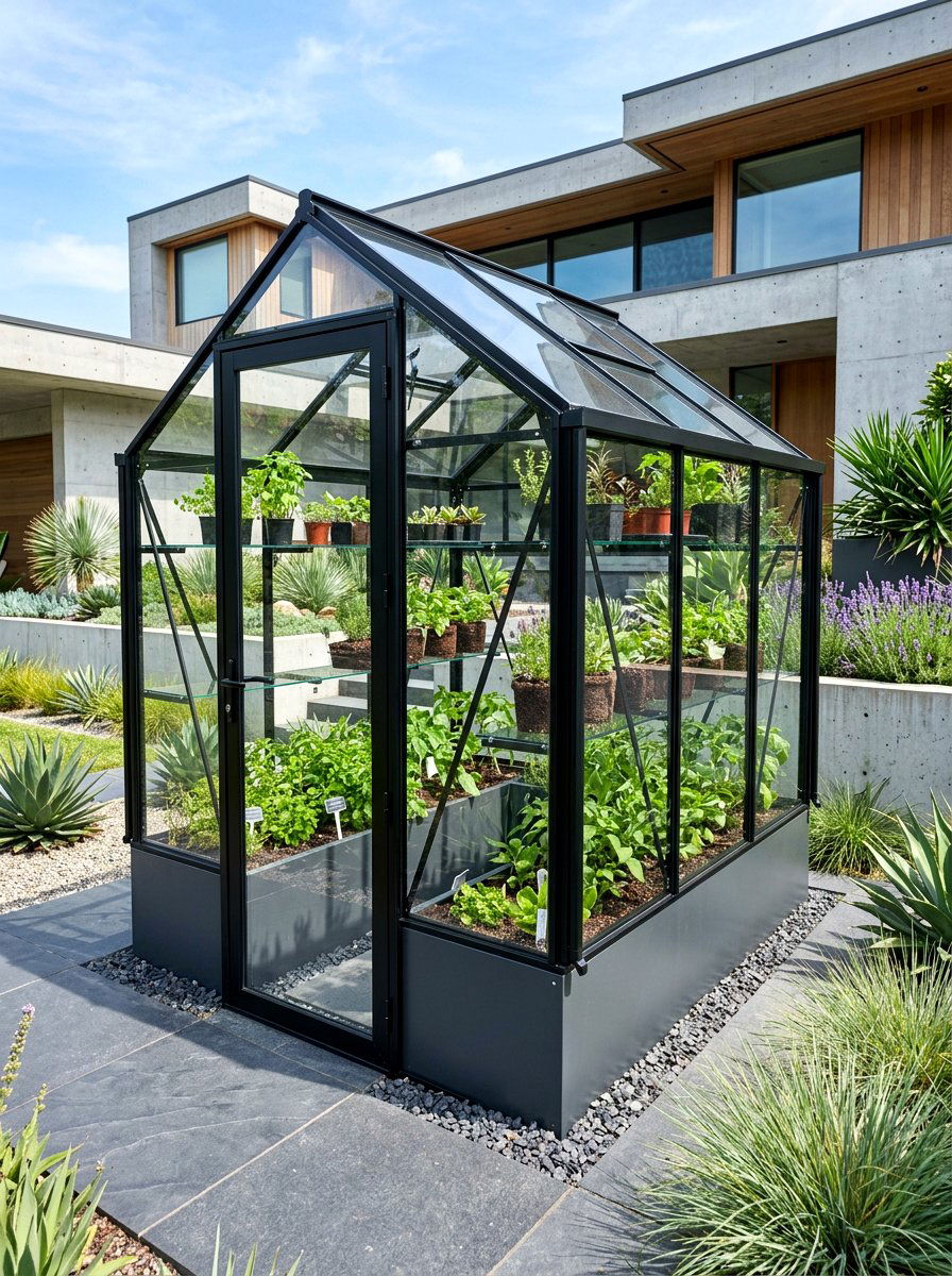 Black Frame Greenhouse Bed - 30 raised bed greenhouse ideas
