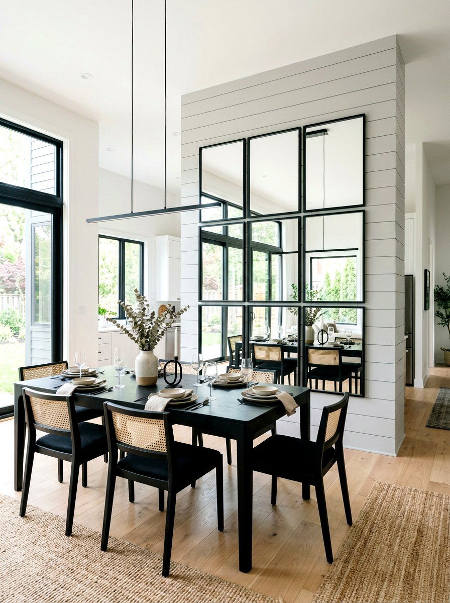 Black Framed Grid Mirror - 30 statement mirror gallery ideas