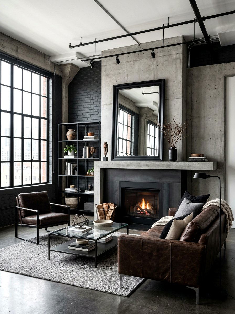 Black Framed Mirror - 30 mantel mirror ideas