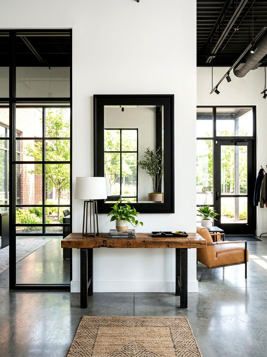 Black Framed Mirror - 30 foyer mirror wall ideas