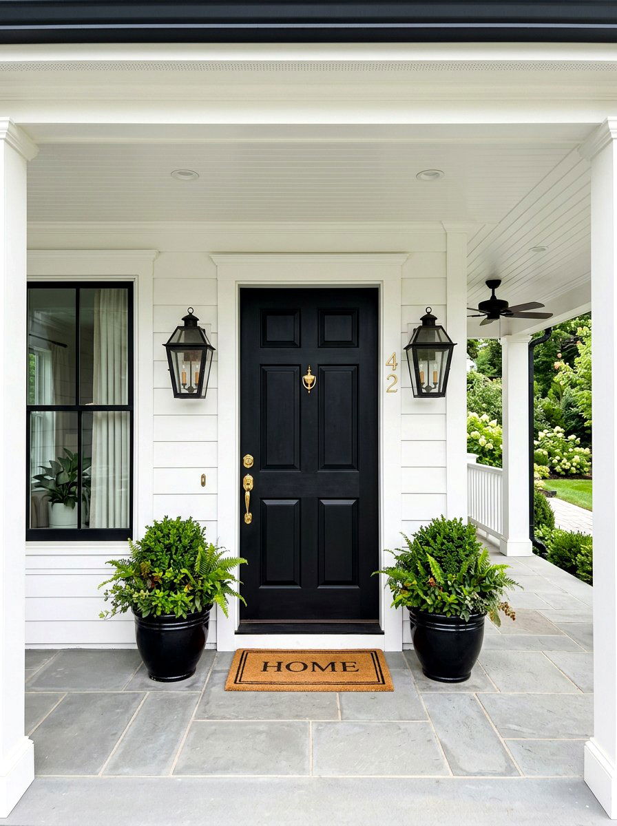 Black Front Door Porch - 30 front porch entry ideas