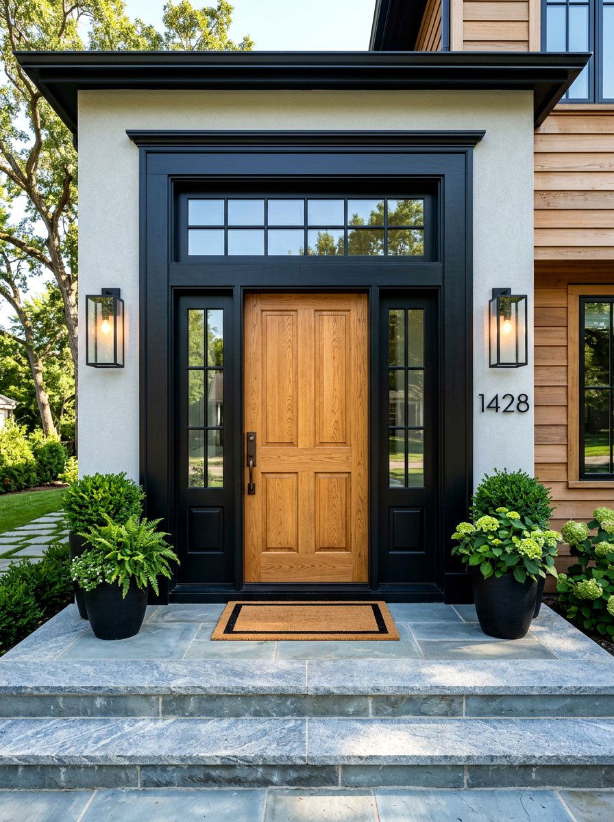 Black Front Door Trim - 30 black trim exterior ideas