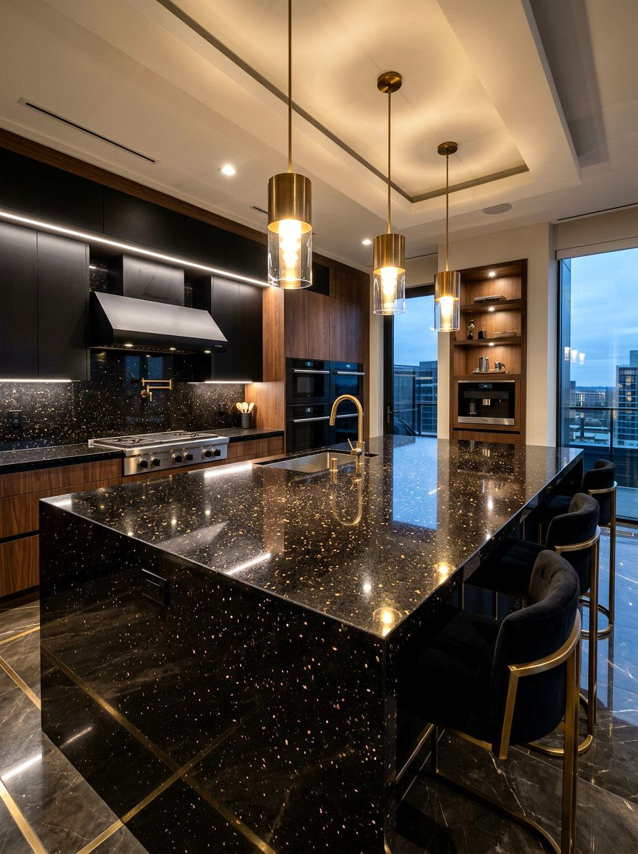 Black Galaxy Granite - 30 granite kitchen ideas