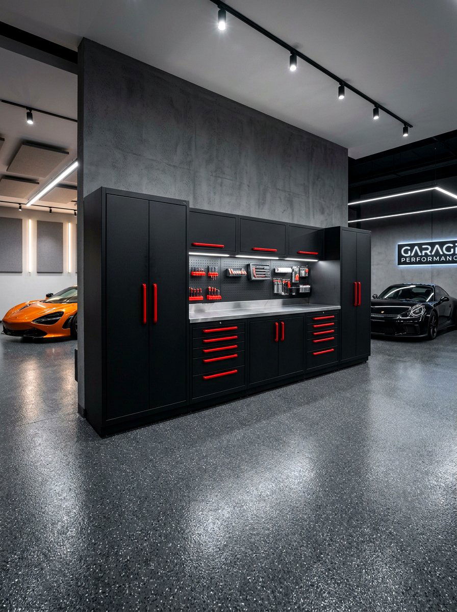 Black Garage Cabinet - 30 garage cabinet ideas