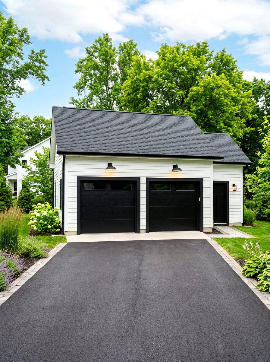 Black Garage Door Exterior - 30 detached garage curb appeal ideas
