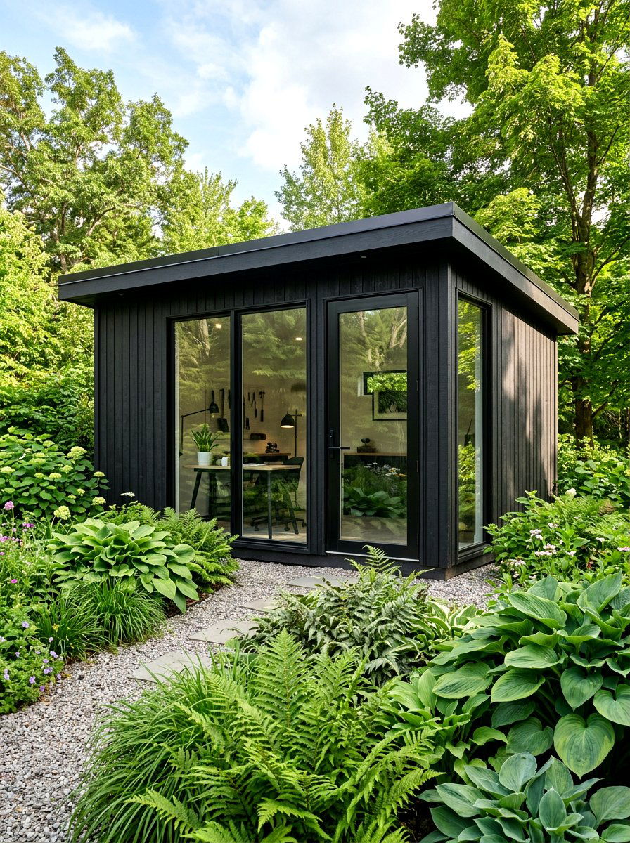 Black Garden Shed - 30 garden shed ideas