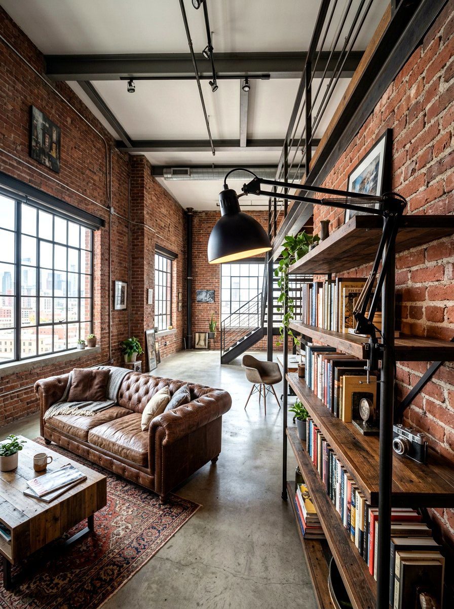 Black Gooseneck Lamp - 30 bookshelf lighting ideas