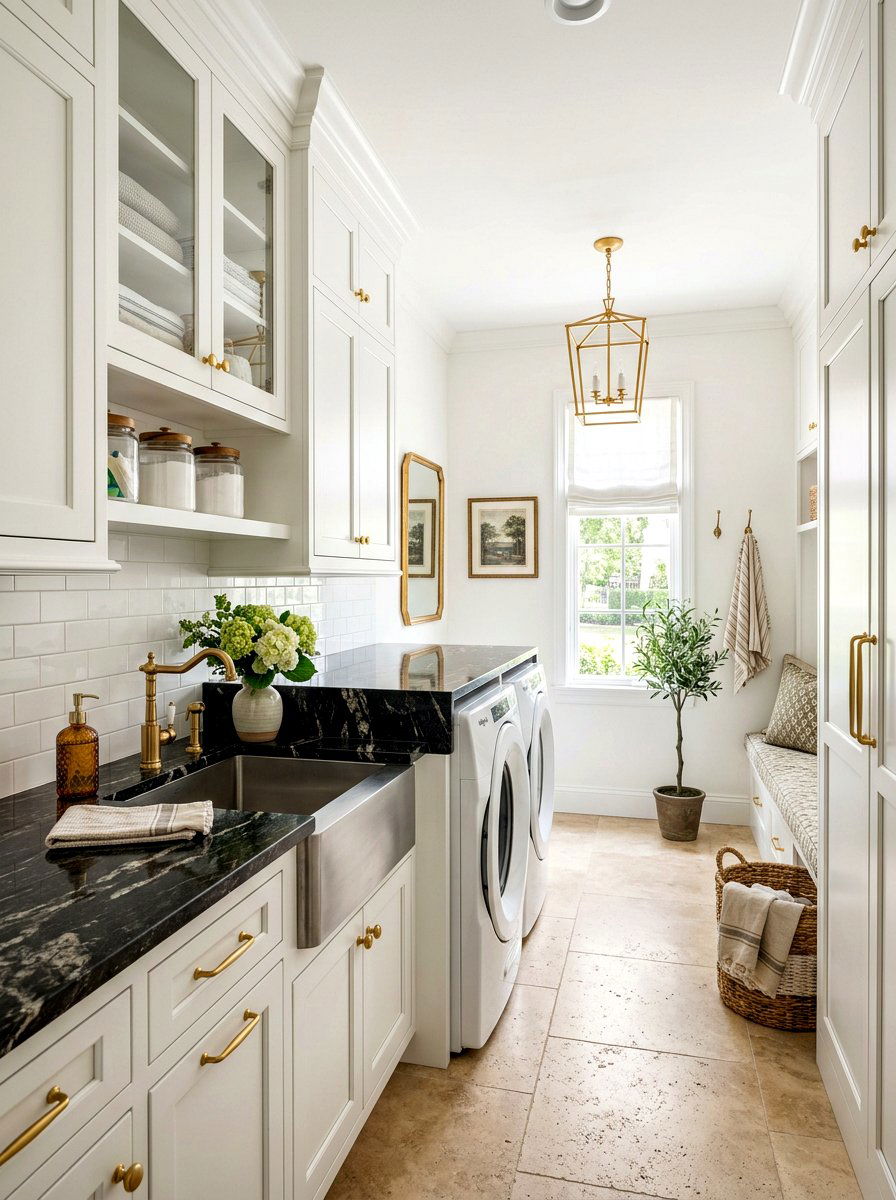 Black Granite Countertop - 30 laundry room countertop ideas