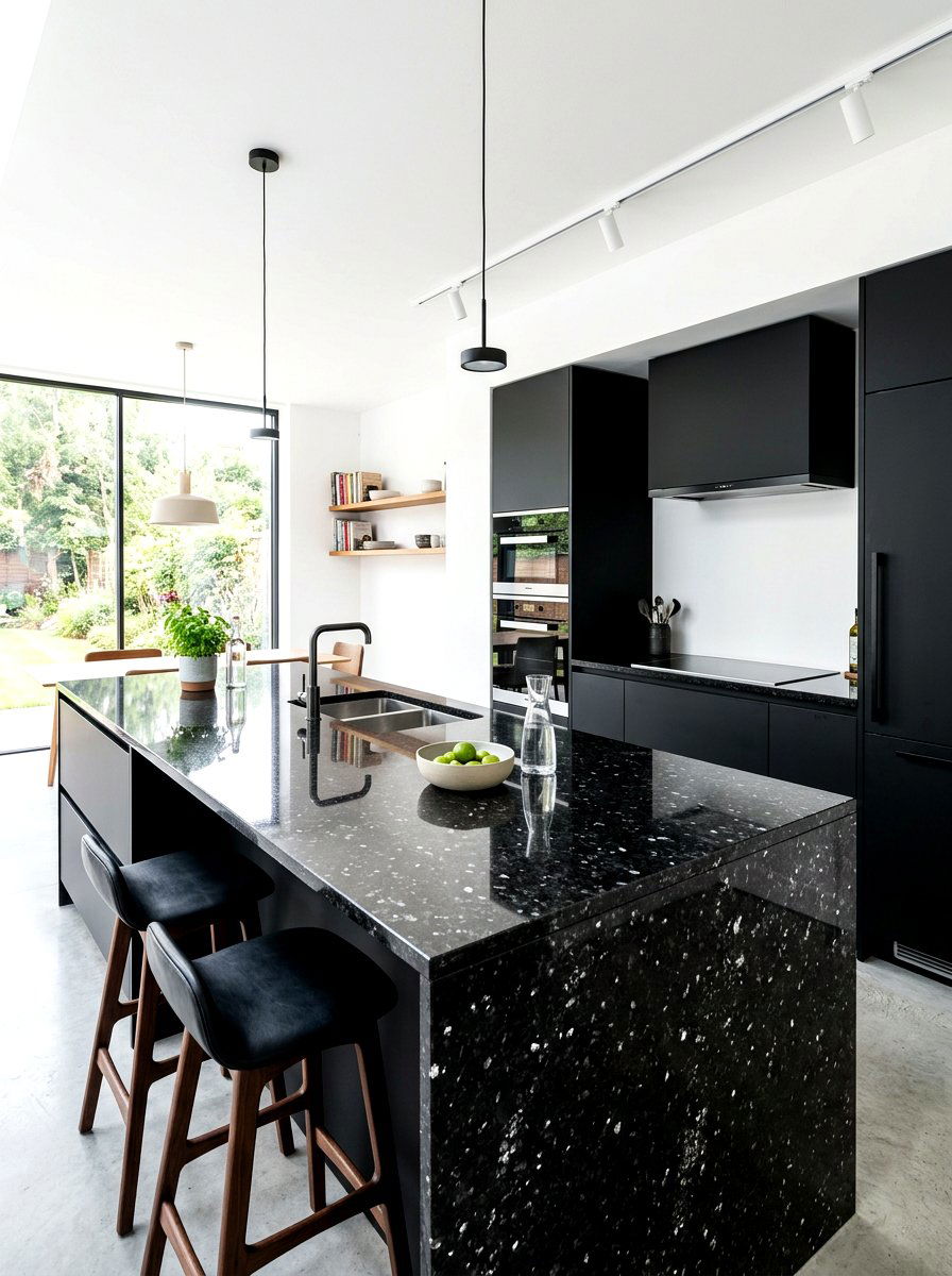 Black Granite Countertop - 30 granite kitchen ideas