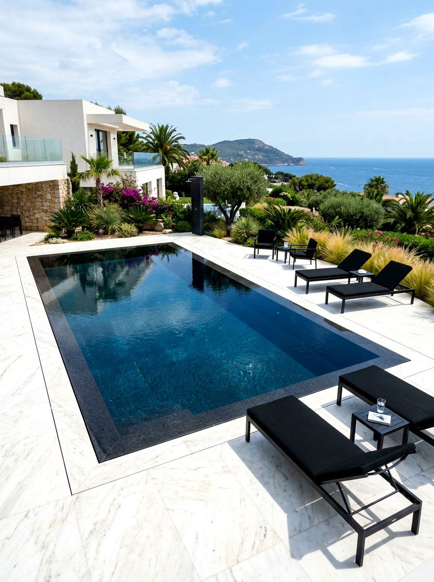 Black Granite Pool - 30 rectangular pool ideas