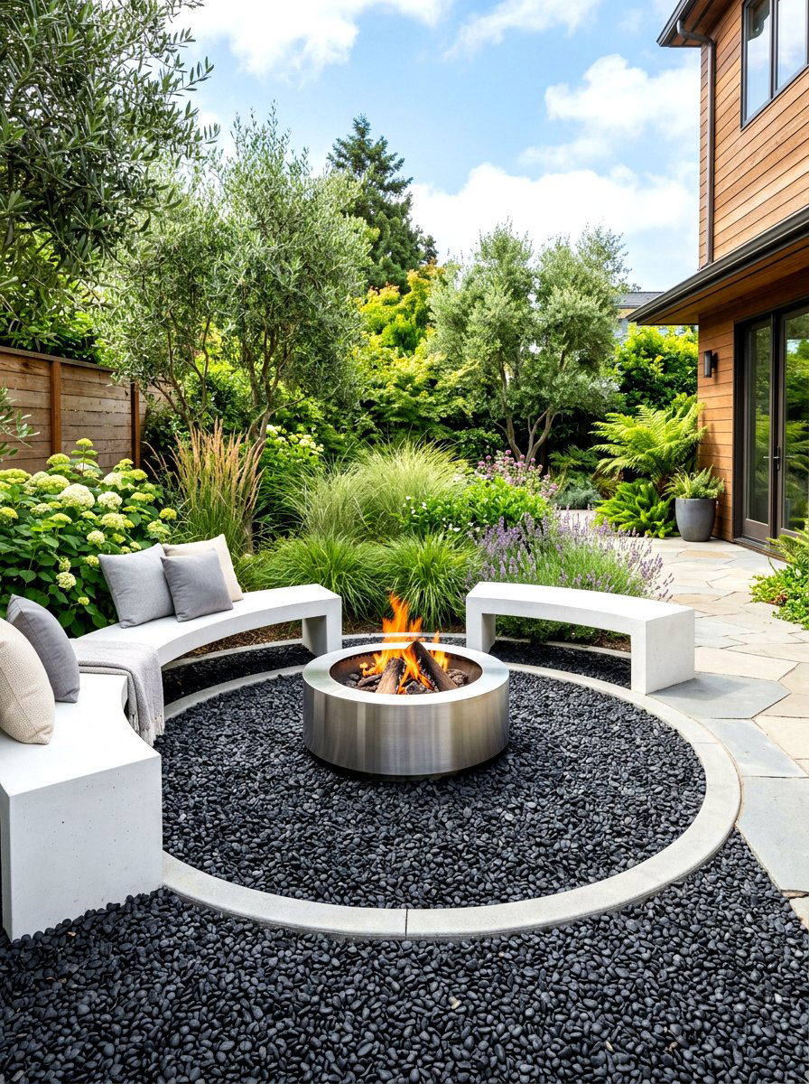Black Gravel Fire Pit - 30 fire pit gravel area ideas