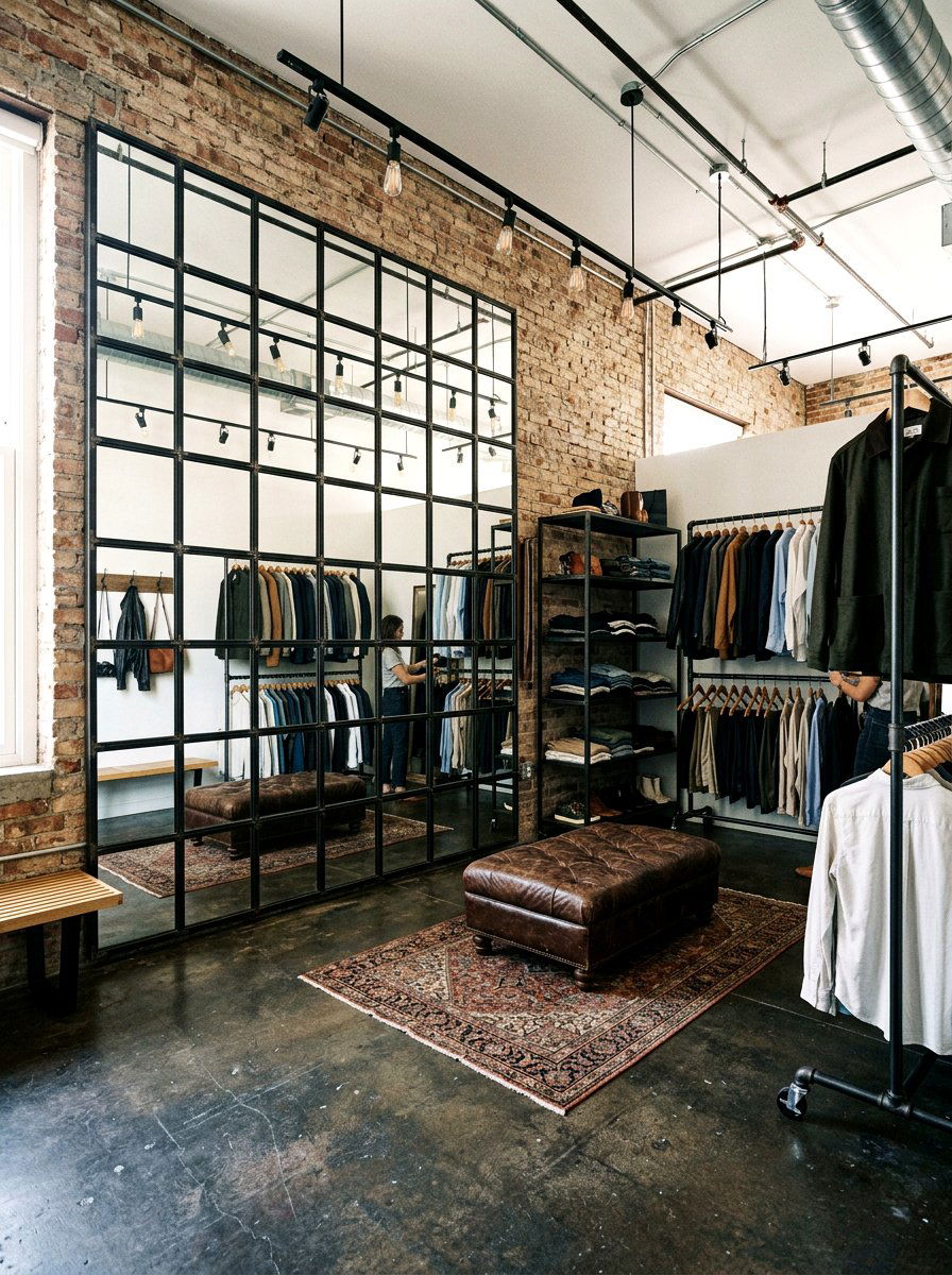 Black Grid Mirror - 30 dressing room mirror wall ideas