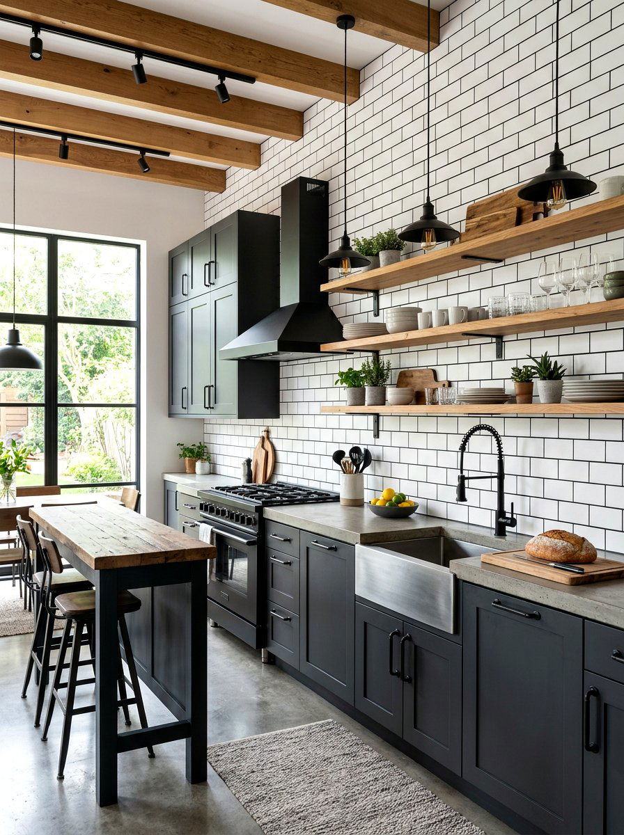 Black Grout White Subway Tile Kitchen - 30 subway tile kitchen ideas