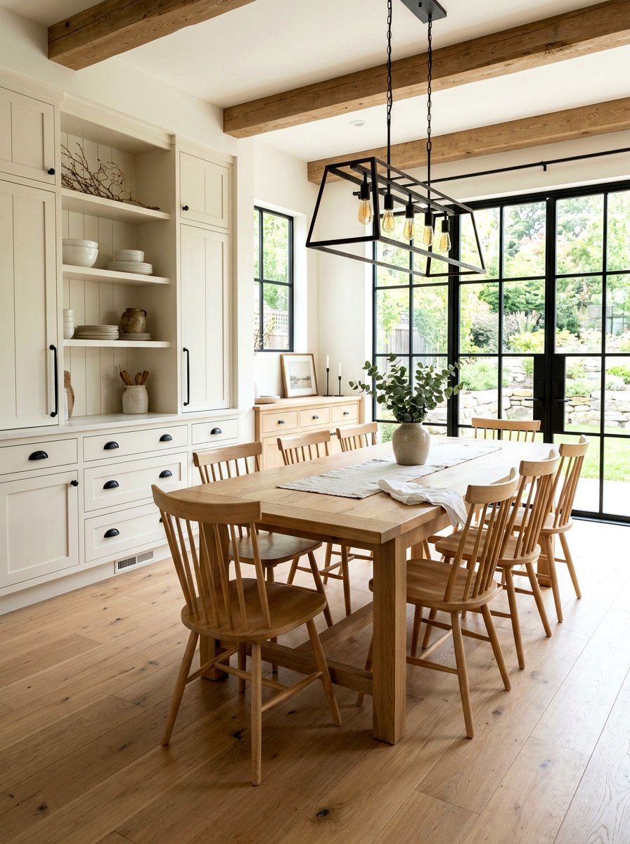 Black Hardware Accents - 30 rustic dining room ideas