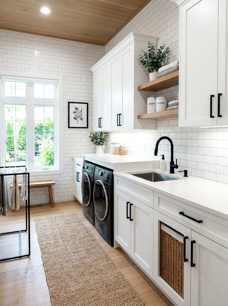 Black Hardware Laundry Theme - 30 laundry closet ideas