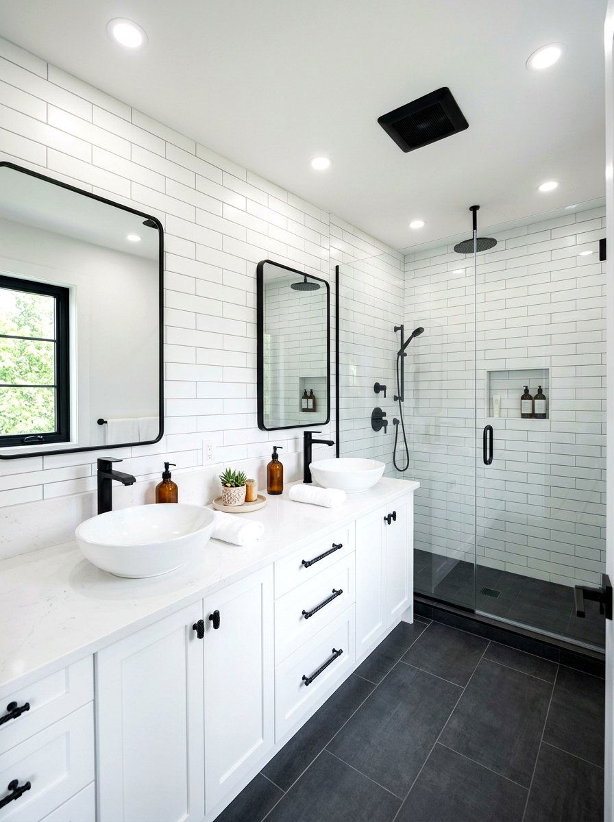 Black Hardware Modern Bathroom - 30 double vanity ideas