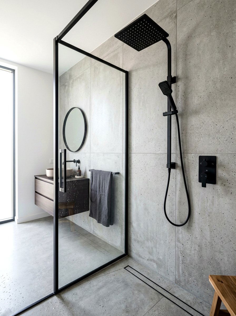 Black Hardware Shower - 30 bathroom shower ideas