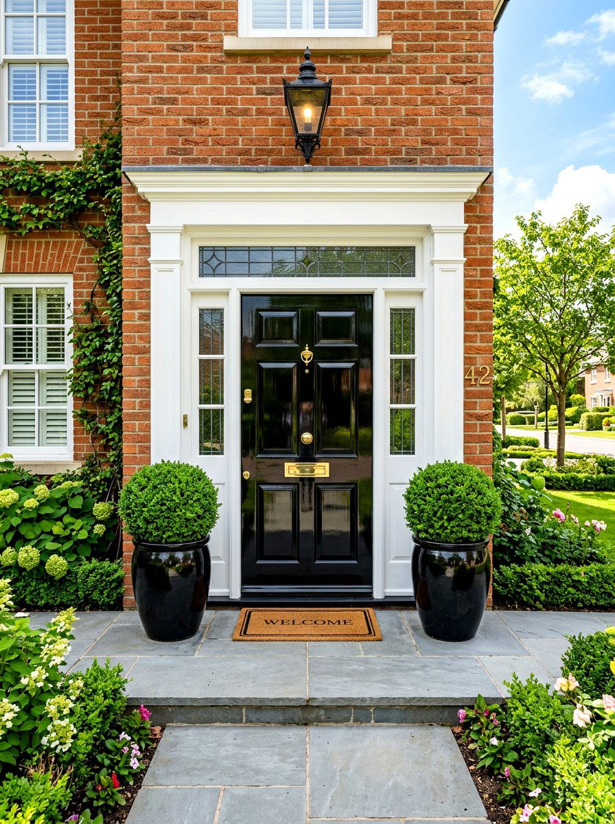 Black High Gloss Front Door - 30 lacquered front door ideas