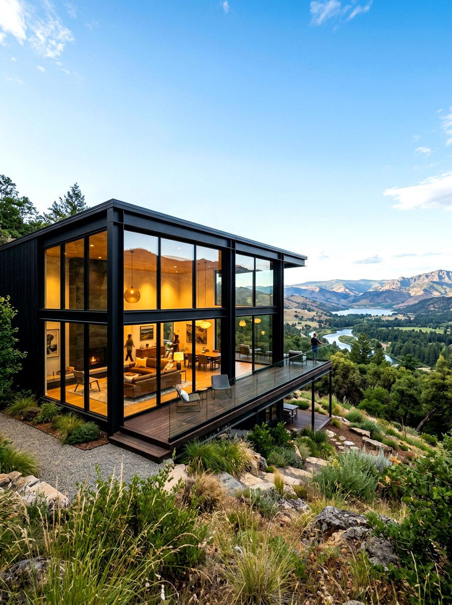Black House Glass Walls - 30 black house exterior ideas