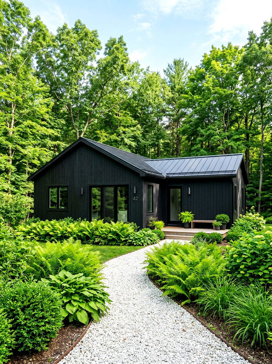 Black House Green Landscaping - 30 black house exterior ideas