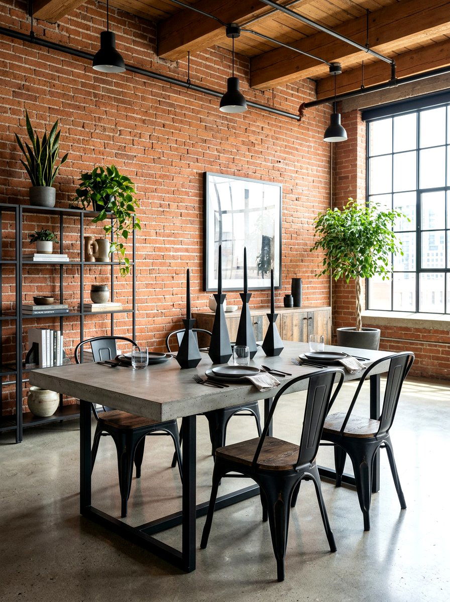Black Industrial Tapers - 30 candle table runner ideas