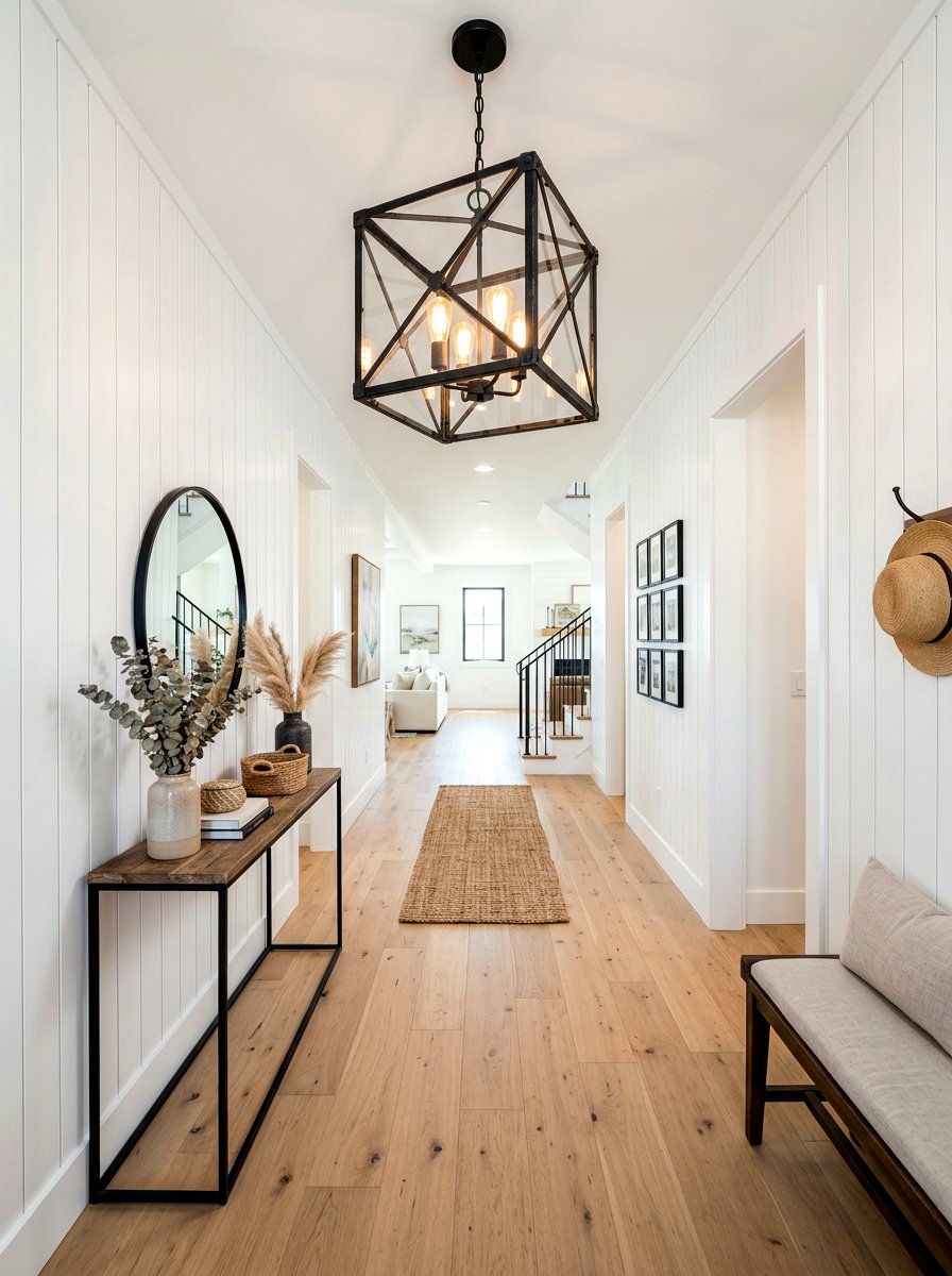 Black Iron Cage Light - 30 long foyer lighting ideas