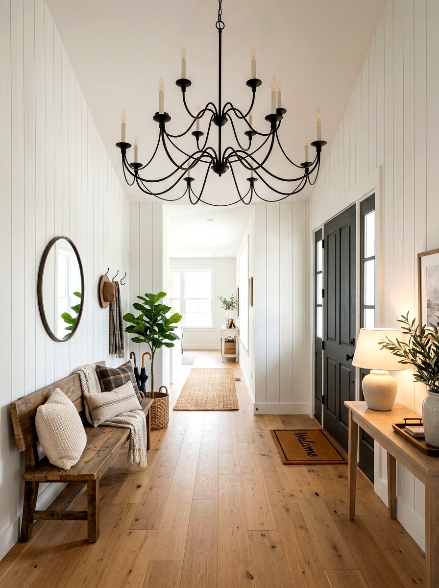 Black Iron Farmhouse Chandelier - 30 foyer chandelier ideas