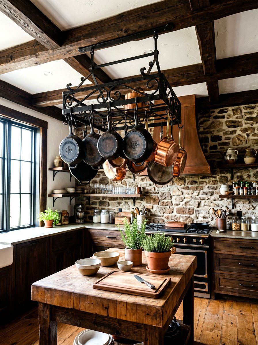 Black Iron Pot Rack - 30 ceiling pot rack ideas