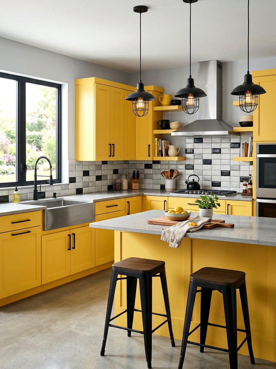 Black Kitchen Hardware - 30 butter yellow kitchen ideas