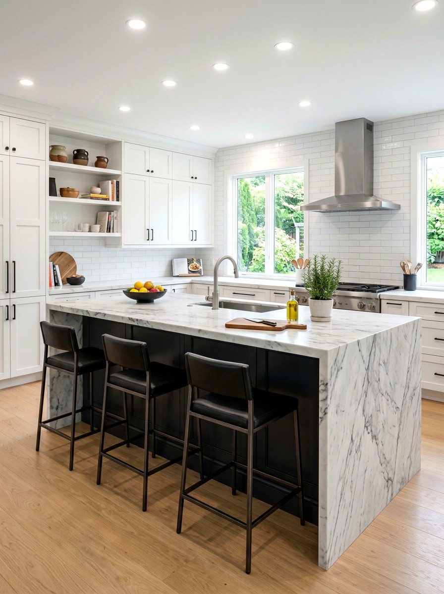 Black Kitchen Island - 30 black and white kitchen ideas