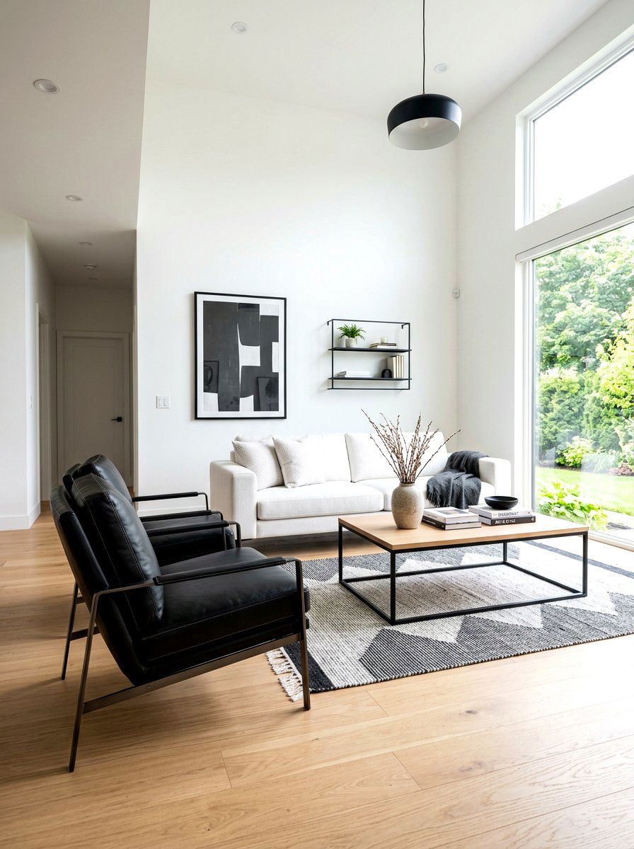 Black Leather Accent - 30 California casual living room ideas