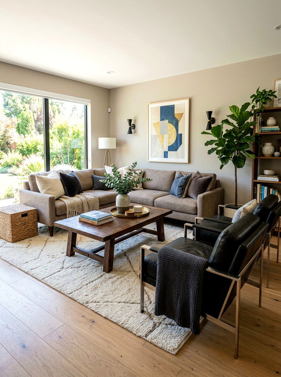 Black Leather Chairs Living Room - 30 taupe and black living room ideas