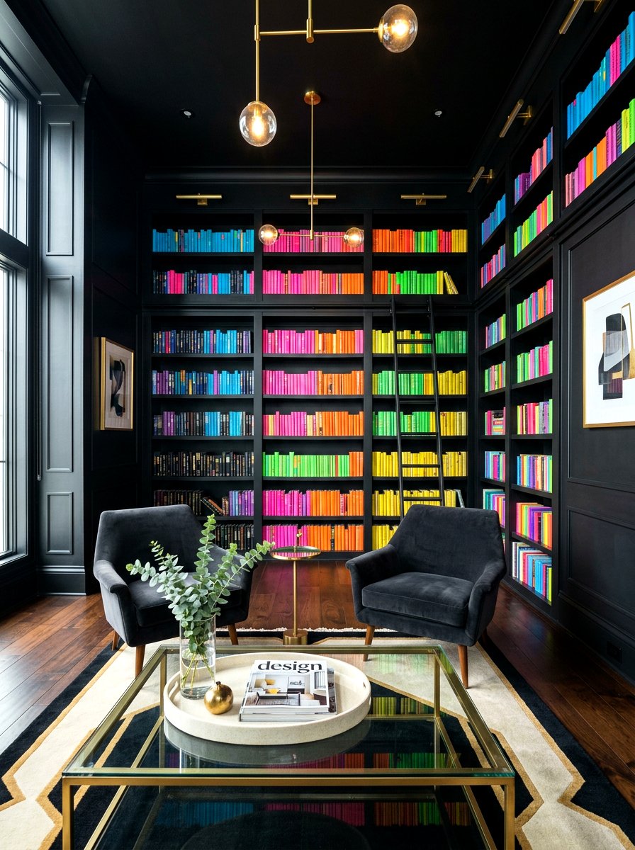 Black Library Paneling Design - 30 paneled library ideas