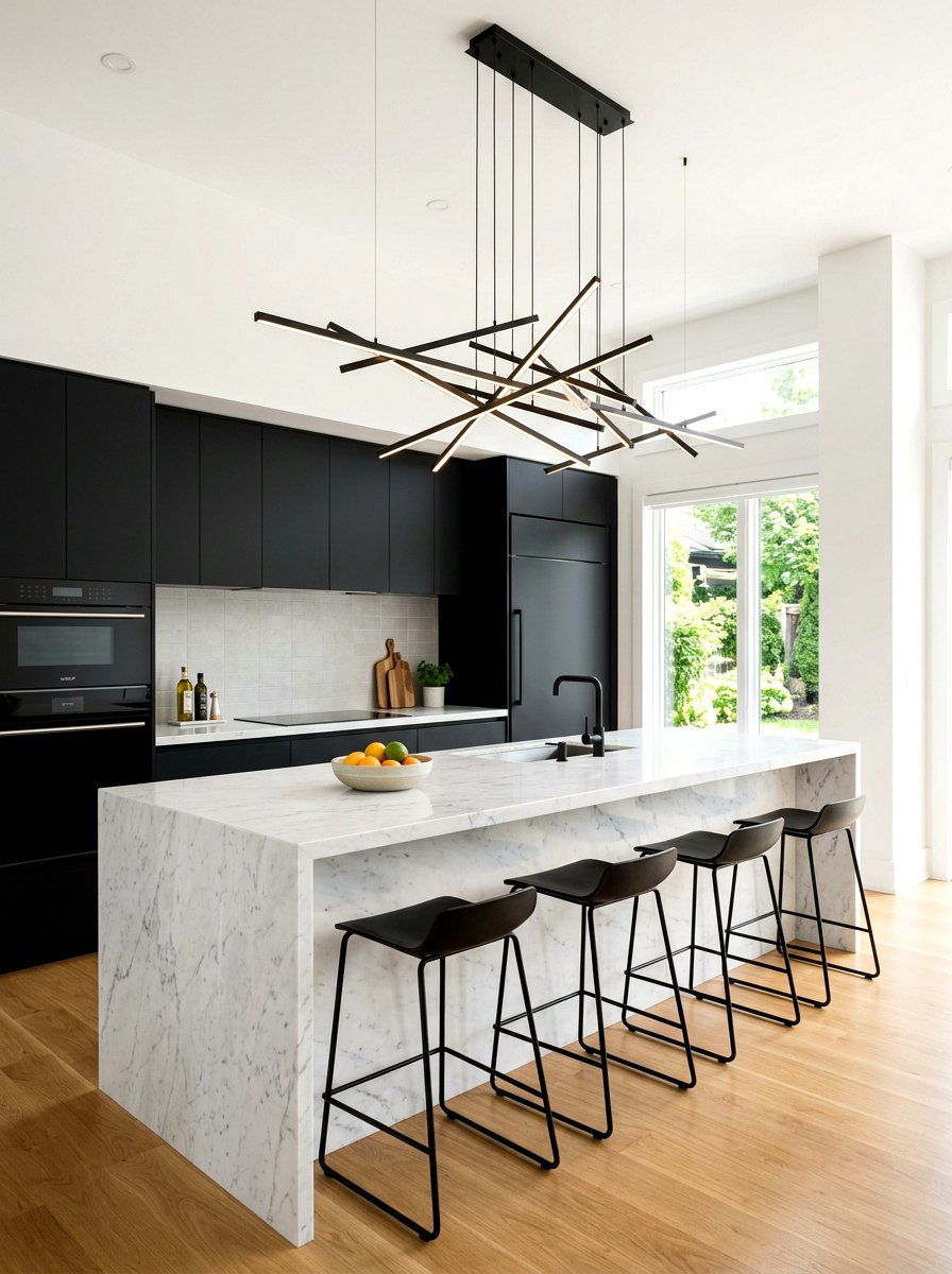 Black Linear Cluster - 30 pendant light cluster ideas