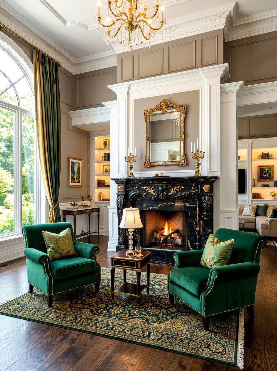Black Marble Fireplace - 30 family room fireplace ideas