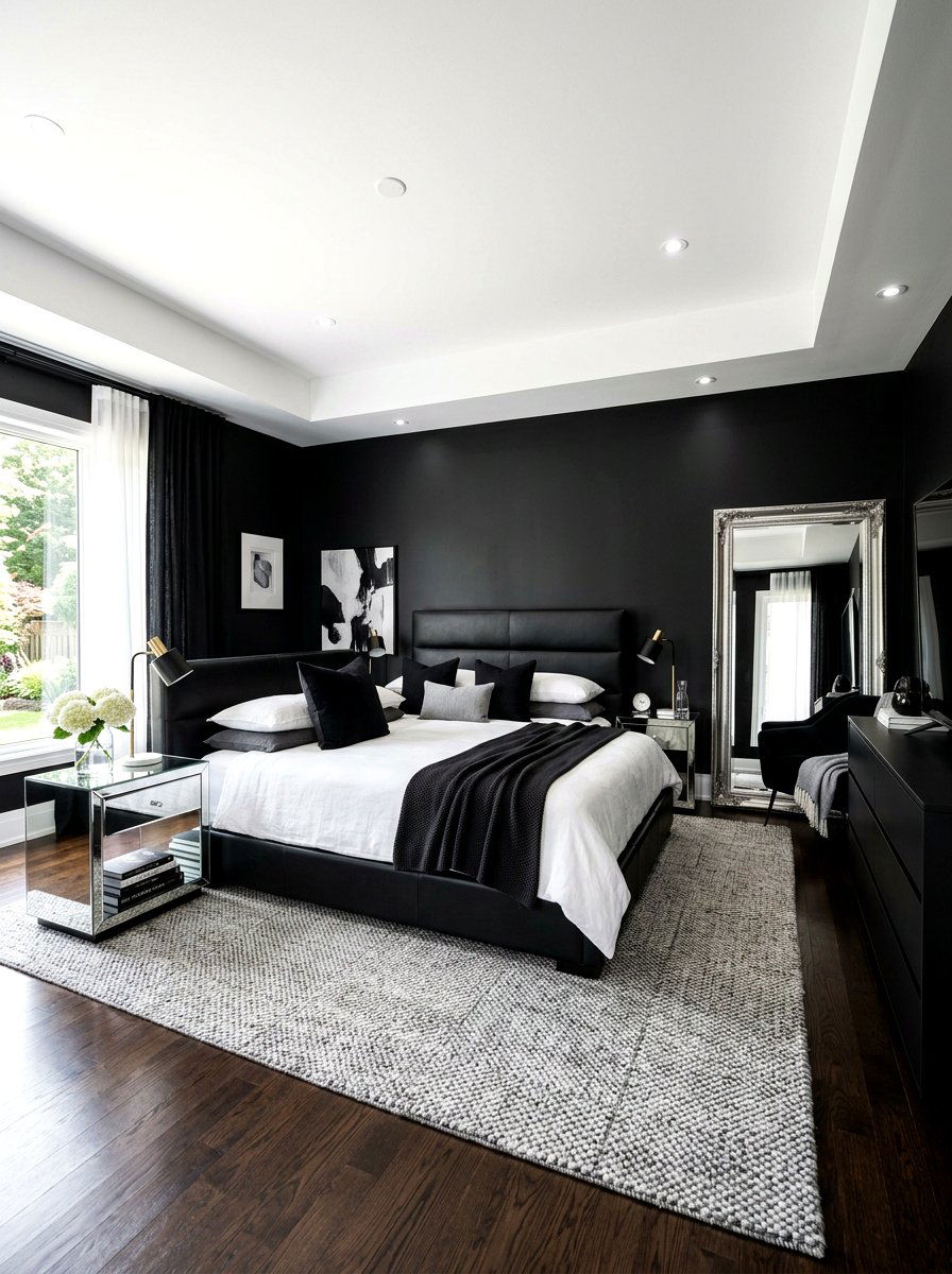 Black Master Bedroom - 30 moody hotel bedroom ideas