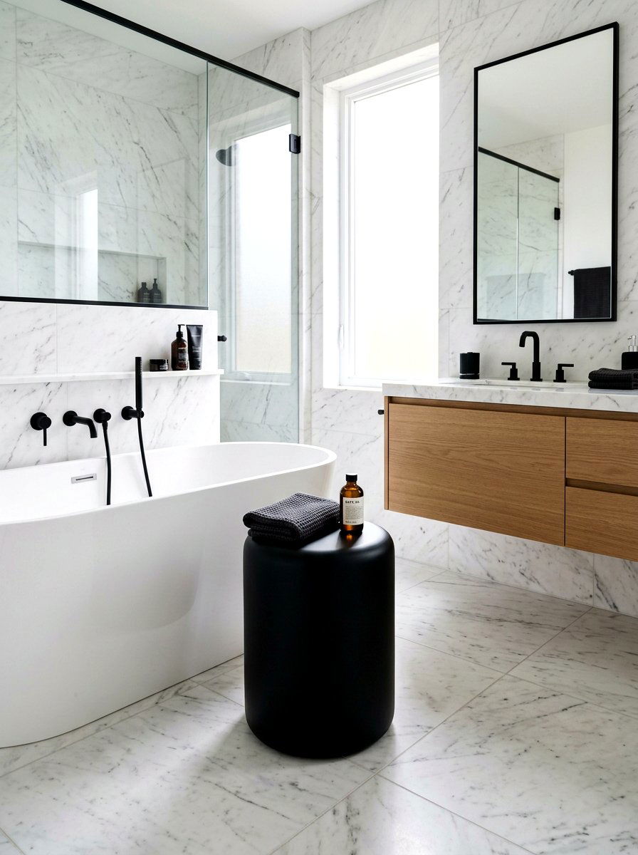 Black Matte Bathroom Stool - 30 bathroom stool ideas