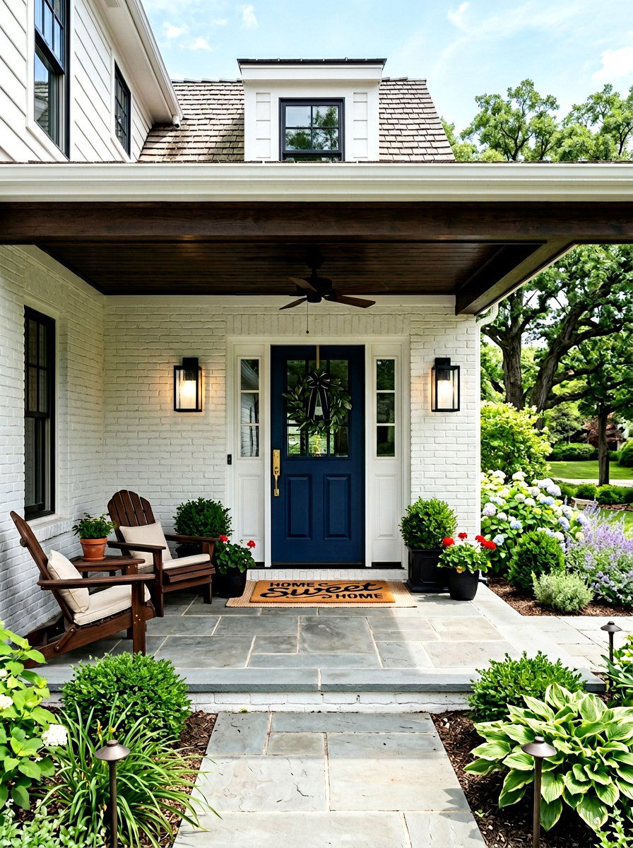 Black Matte Sconce - 30 porch lighting ideas