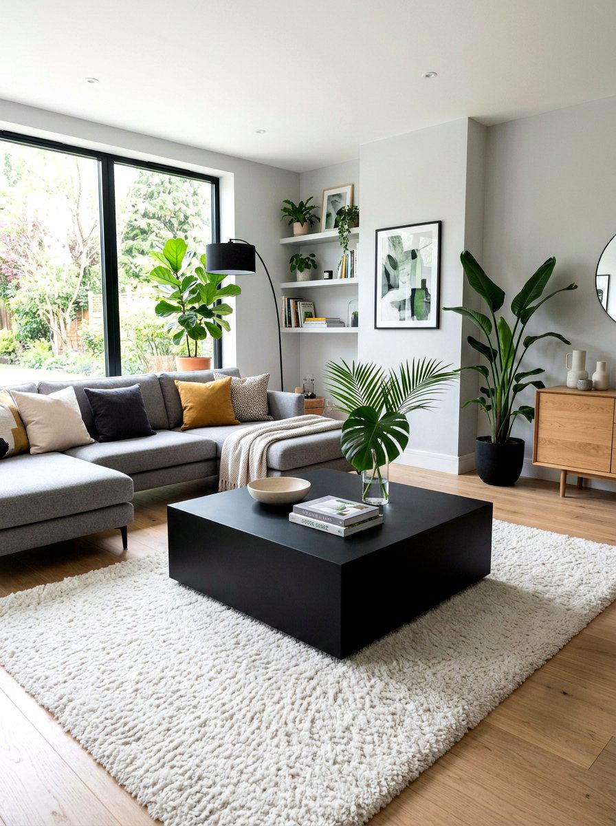 Black Matte Square Coffee Table - 30 oversized coffee table ideas