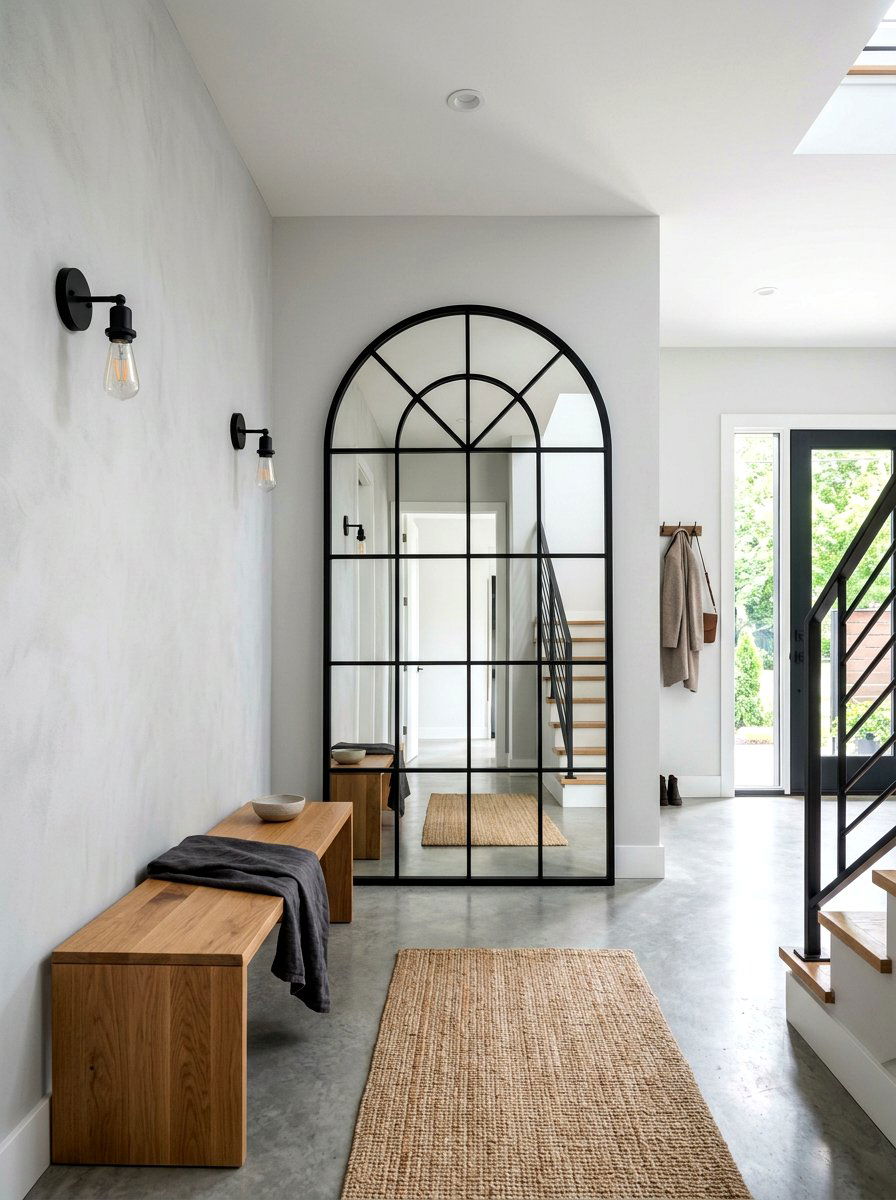 Black Metal Arched Mirror Foyer - 30 arched foyer mirror ideas