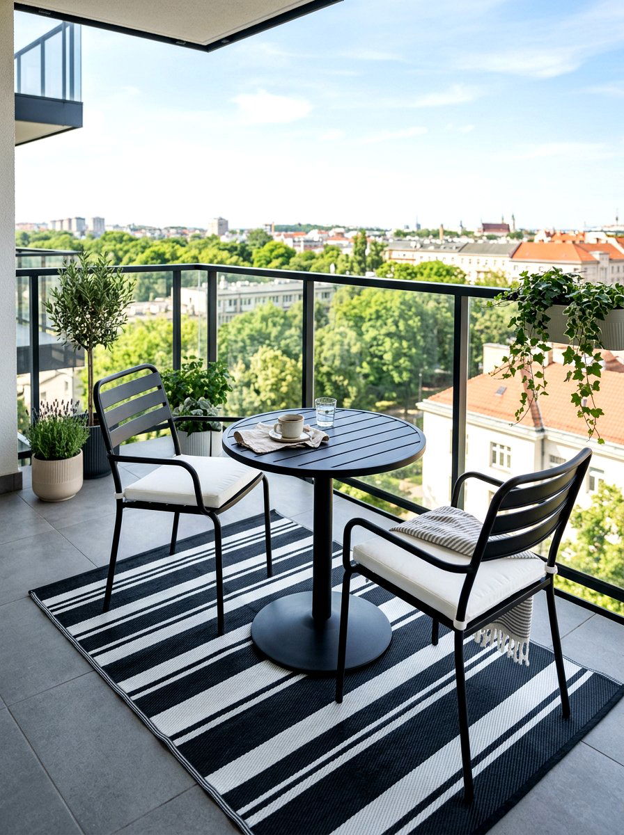Black Metal Balcony Furniture - 30 balcony cafe apartment ideas