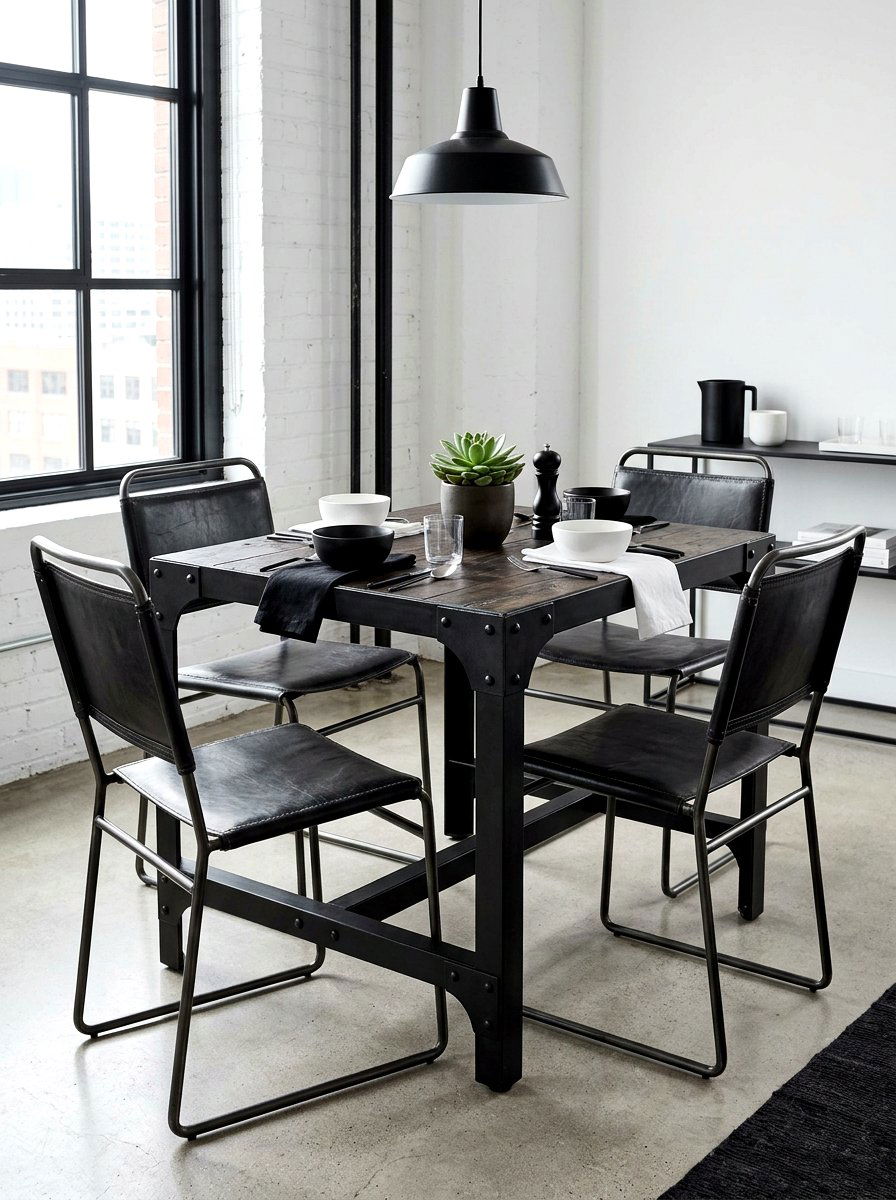 Black Metal Breakfast Table - 30 round breakfast table ideas